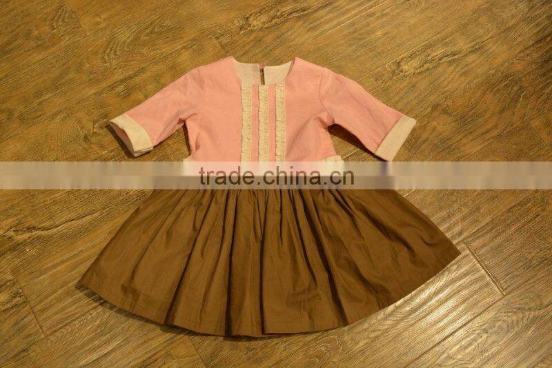 pink&gray girls boutique smocked baby dresses