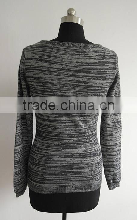 Fashion Ladies space dye pullover sweater/jumper