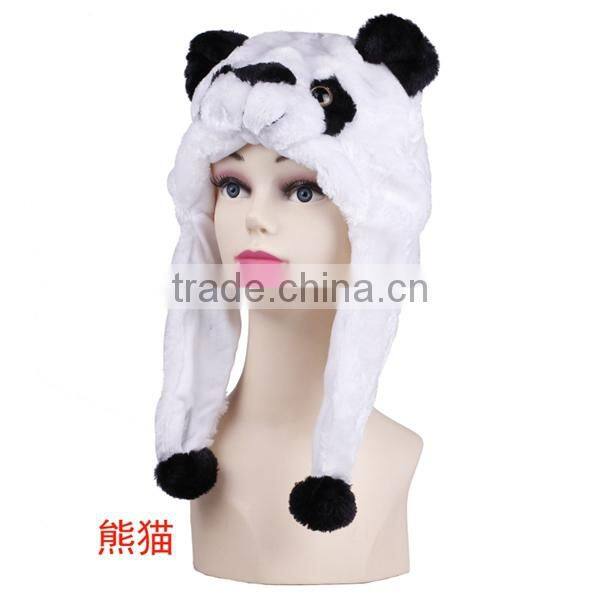 Fashion custom animal hats with paws plush animal head hat
