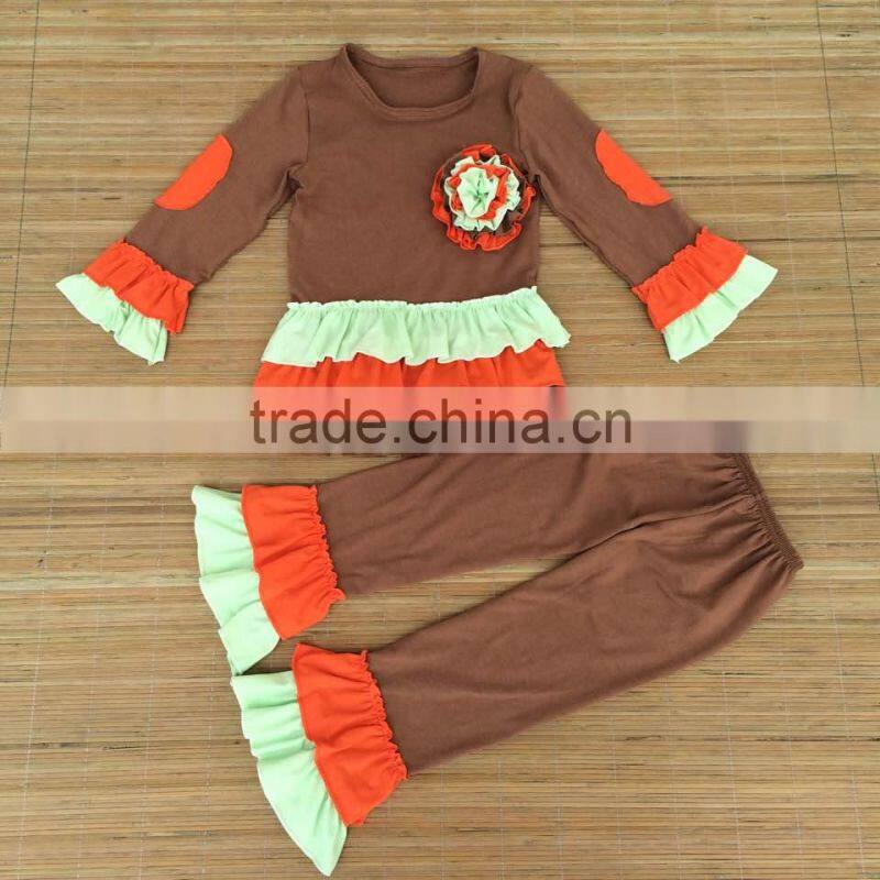 Boya new arrive autumn and winter New kids clothes girl baby long sleeve cotton flower casual suits baby clothing wholesale