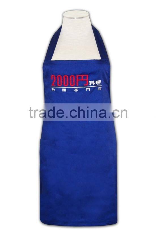 100% cotton canvas Apron Bule printing design kitchen cooking bib apron