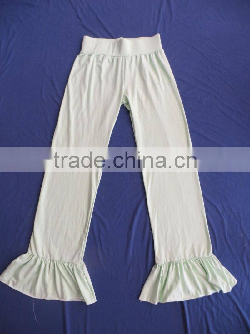 Plus women solid pants olive red orange ruffle flared wide pants palazzo long for women YW-00102