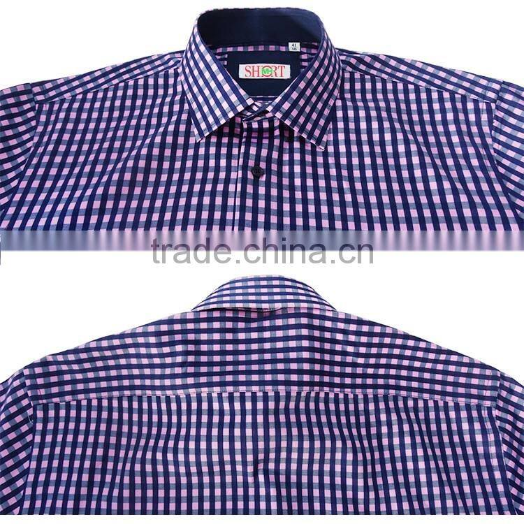 Office wear shirts for men fancy plaid fabric korean men style shirts