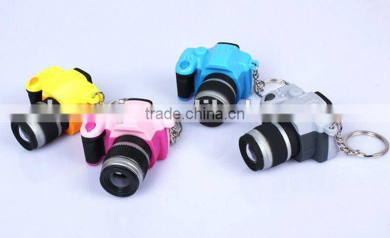 Camera shape LED key ring with sound for promotion logo