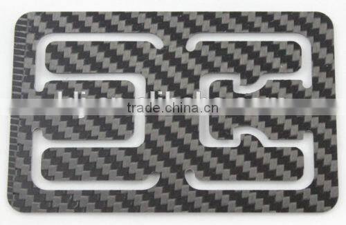 Thin Carbon Fiber Money Clip Credit Card Holder Wallet Carbon Fiber Bottle Opener