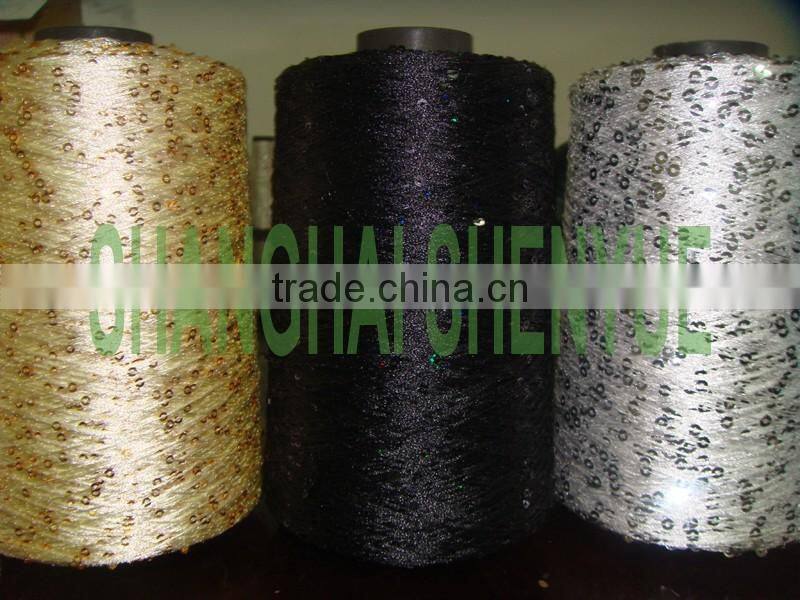 120D dacon yarn with 4mm sequin for knitting