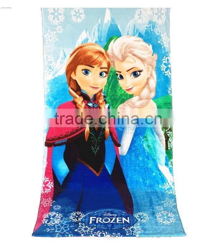 China manufacturer 100 cotton OEM Frozen reactive printing beach blanket towels