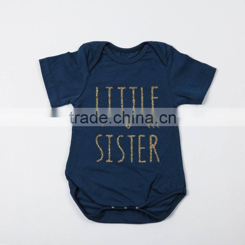 Summer 13 Colors Solid Color Gold Stamp Letters Designs Toddler Rompers For 0-24 Months In Stock