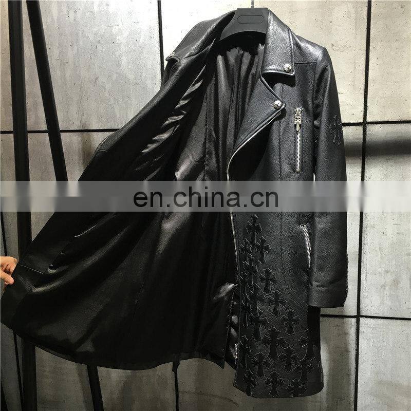 Wholesale New Product Sheep Skin Leather Coats Fashion Genuine Long Leather Coat