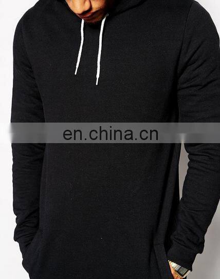 China Supplier Men's Clothing Custom Cotton/Polyester Fleece Extra Long Tail Hoodie Sweatshirt