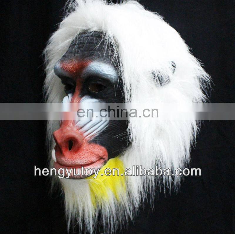 Eco-friendly vivid Rubber Latex baboon Mask full head Deluxe Animal Party Mask -2013