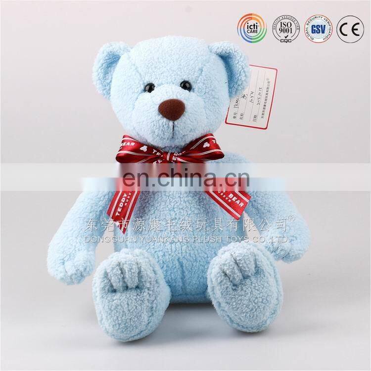 Dongguan 12" big eyes valentines bears wholesale blue color bear teddy