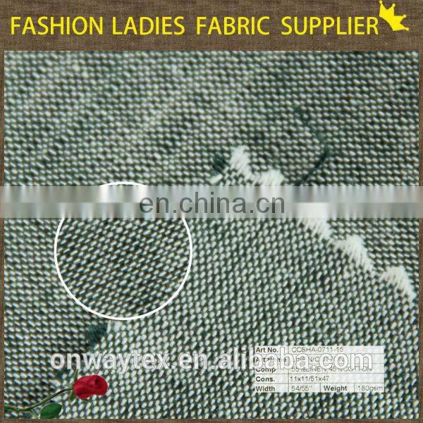 fancy linen viscose blend fabric for dresses