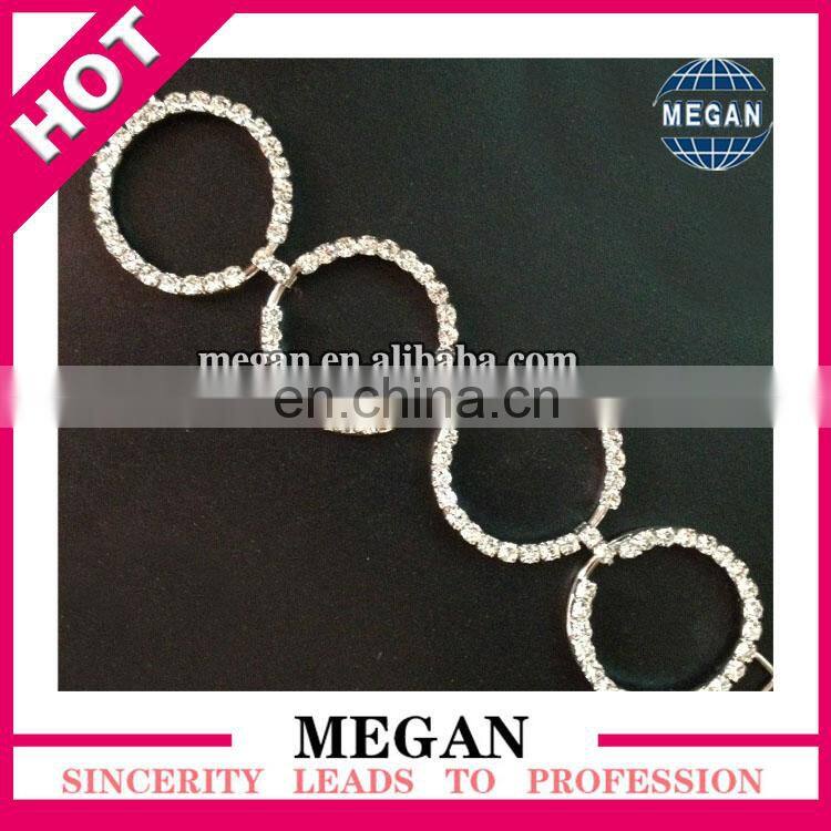 Double round jewelry rhinestone chain connector