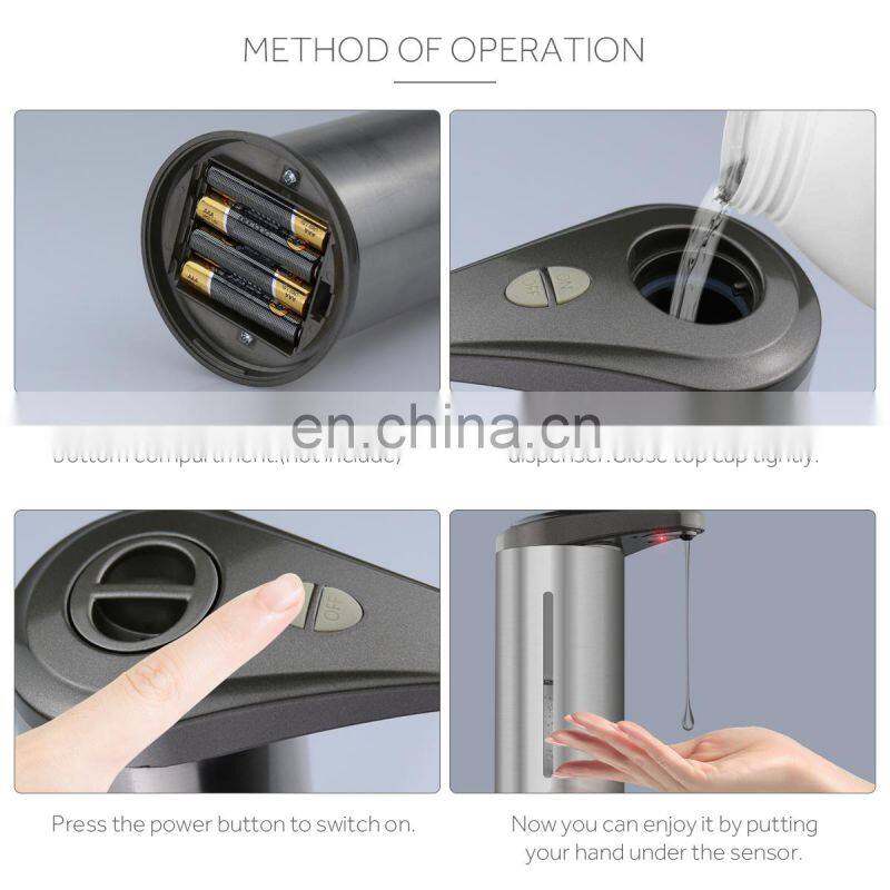Touchless Smart Sensor Stainless Steel Automatic Liquid Soap Dispenser Waterproof Hand Sanitizer Dispensador