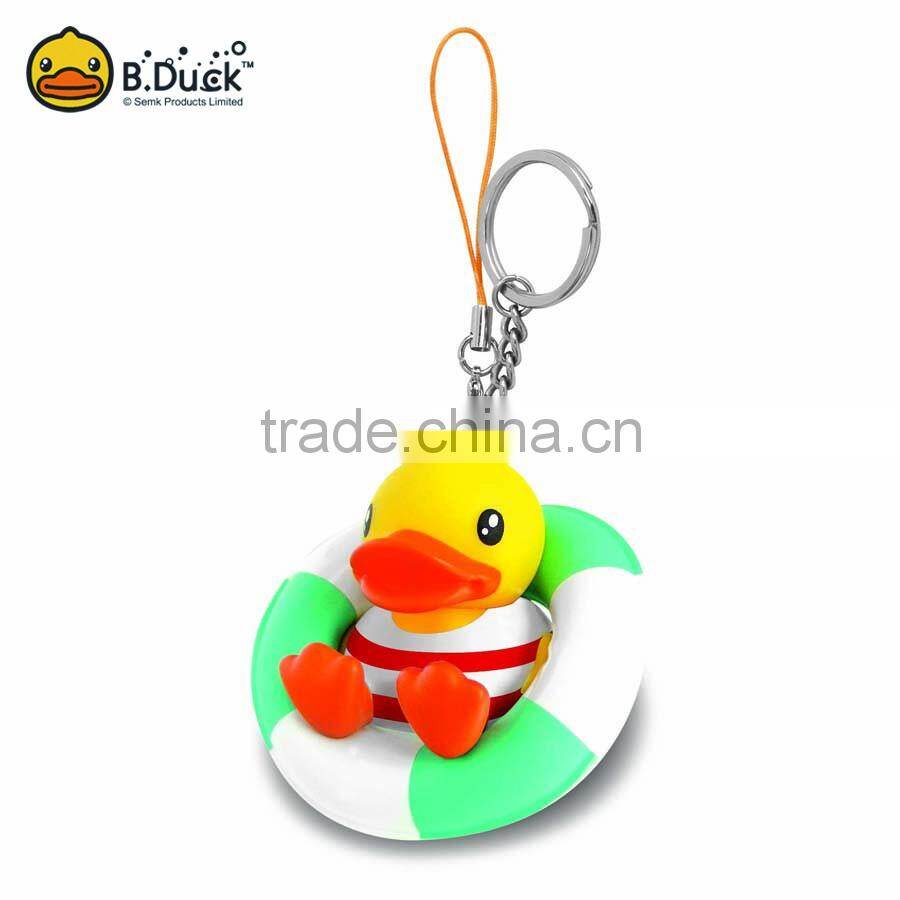 B.Duck brand animal shape pvc floating titanium key ring