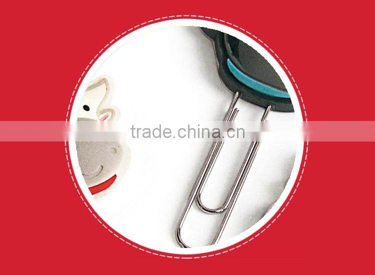 Novelty animal head shape stainless steel clear plastic custom paper clip