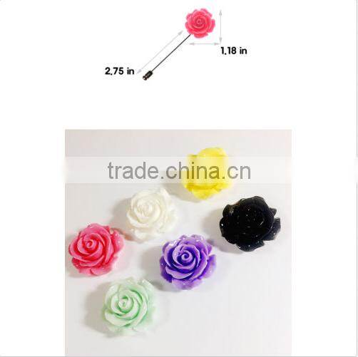 New Men's Flower Boutonniere Brooch Corsage Tuxedo Wedding Prom Party Lapel Pin