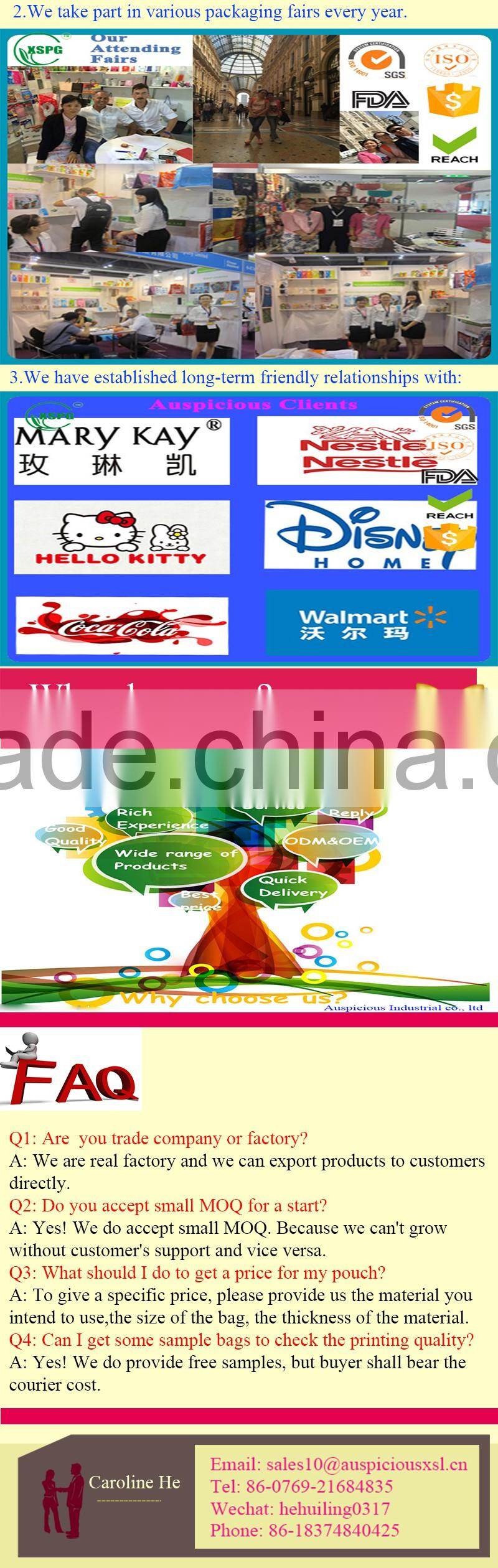 Pe Packaging Zipper Bag for Dry Baking Beans