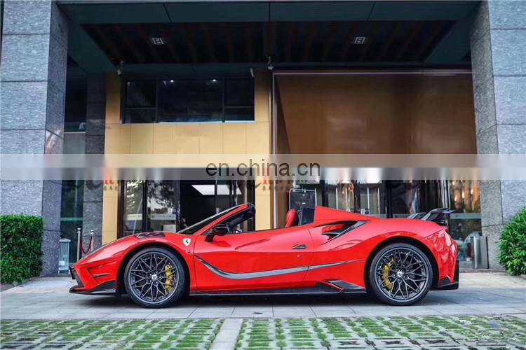 Body kit for Ferrari 488 in ms style front bumper rear bumper hood carbon fiber front lip rear lip side skirts fenders canard