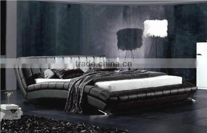 European style soft leather bed in home furniture