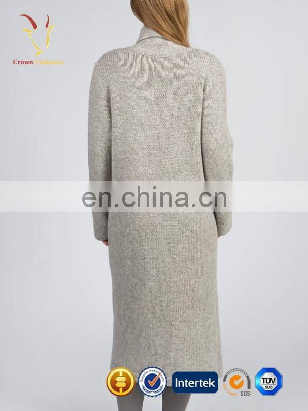 Shawl Collar Lady Cashmere Cardigan Female with Press Button