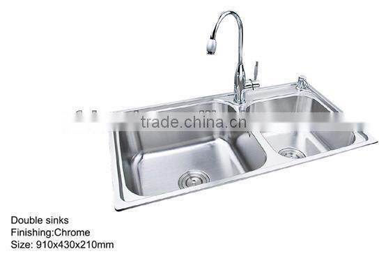 Undermount Kitchen Equipment Stainless Steel Double Bowl Deep Kitchen Sink