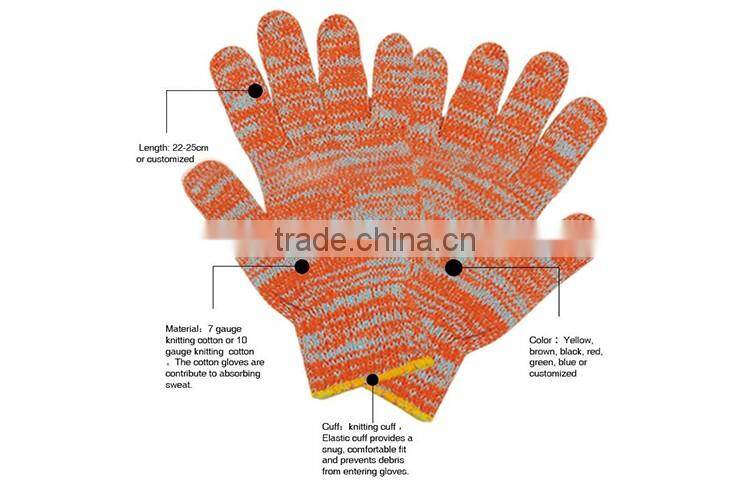 25cm colored cotton yarn for knitted driver working gloves LG069