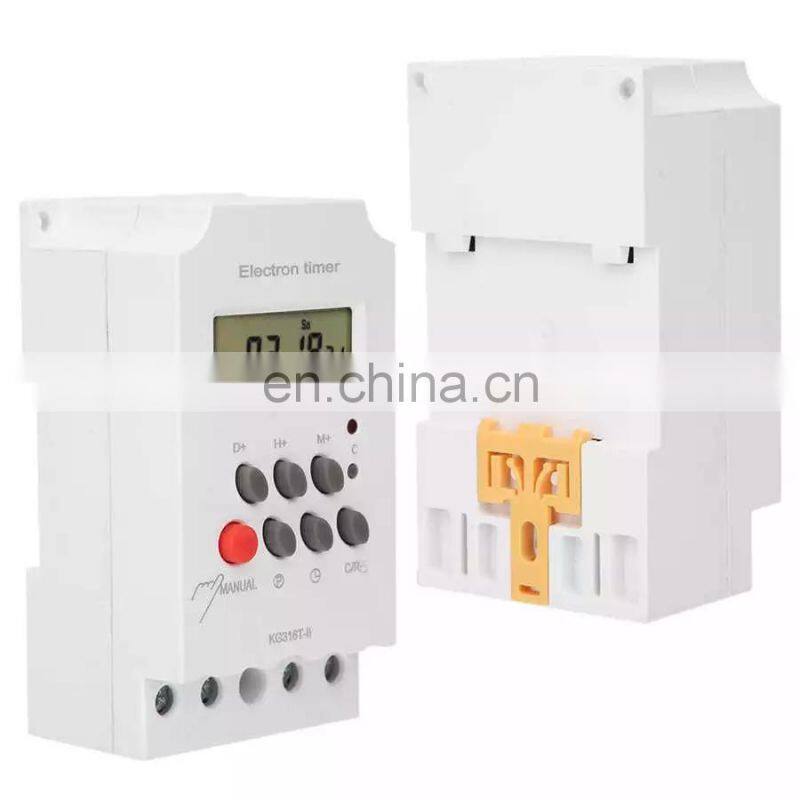 KG316T 220V 12V 110V 24V 25A 10A Din Rail Digital Time Timer Switch Daily Programmable With power saving mode