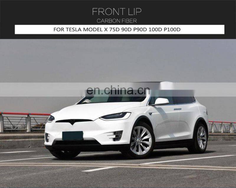 Carbon Fiber Auto Front Bumper Lip for Tesla Model X 75D 90D P90D 100D P100D 16-18