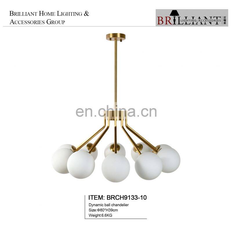 Nordic Design Moonshadow Living Room Pendant Modern Industrial Glass Ball Chandelier
