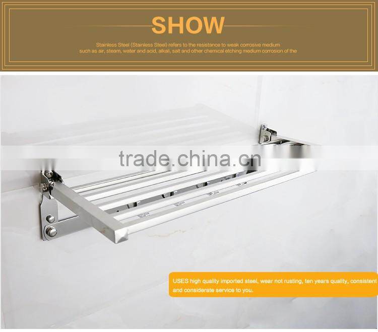 Wesda 90 degree rotation bathroom wall towel shelf with hooks A0107