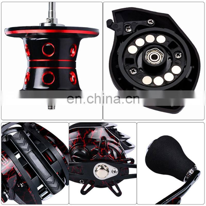 Amazon Metal 18+1BB 7-10 kg Max Drag 7.1:1 Bait Casting Red Crack Color Baitcasting Saltwater Reel Fishing
