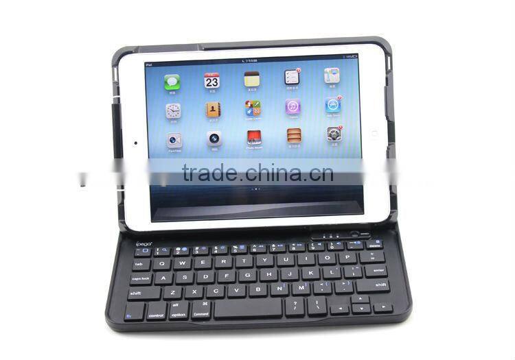 2013 Hot sale Wireless Bluetooth Keyboard with Slidable Case Stand for iPad Mini