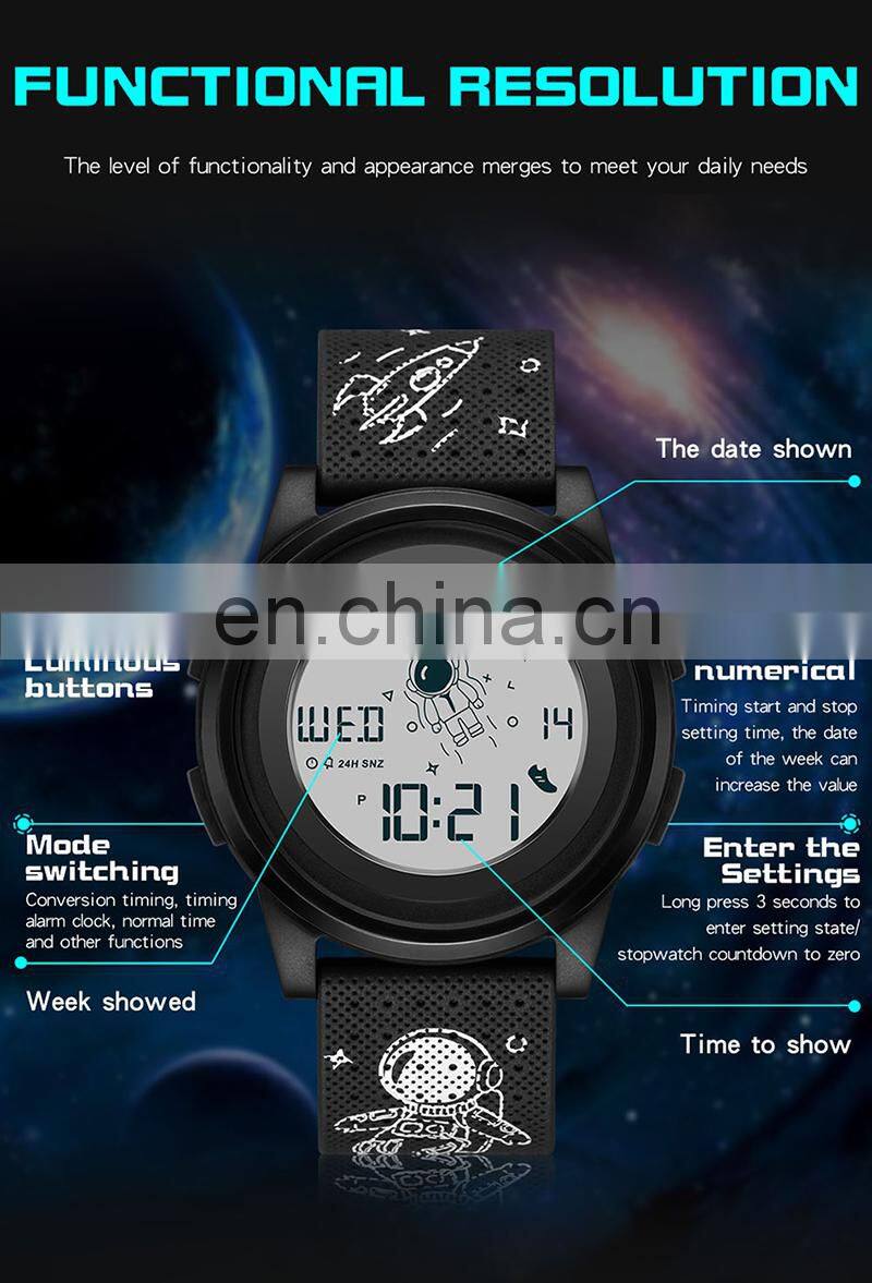 SANDA 2122 Men Digital Watches Fashion Astronaut Waterproof Sport Led Men Wrist Watches
