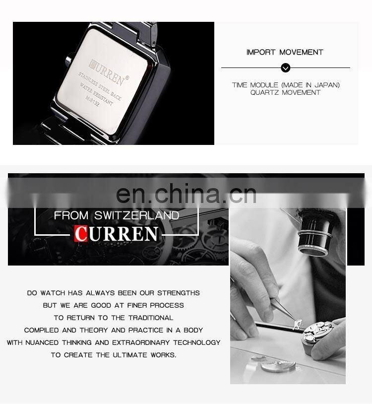 CURREN 8132 Sports Watches Quartz Analog Man Business Quality All Steel Watch 3 ATM Waterproof Watch