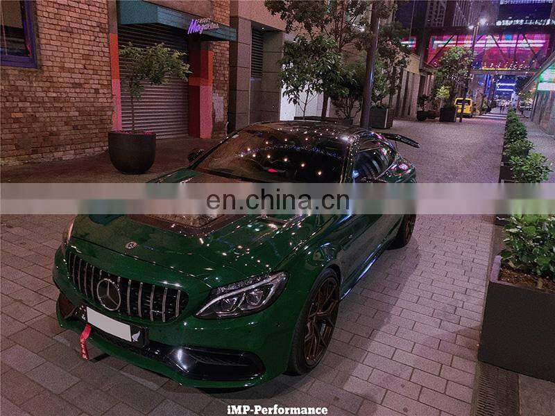 Runde Newest Carbon Fiber Kits For Mercedes-Benz W205 C63 AMG Upgrade IMP Style Front Rear Bumper Side Skirts Spoiler Grille