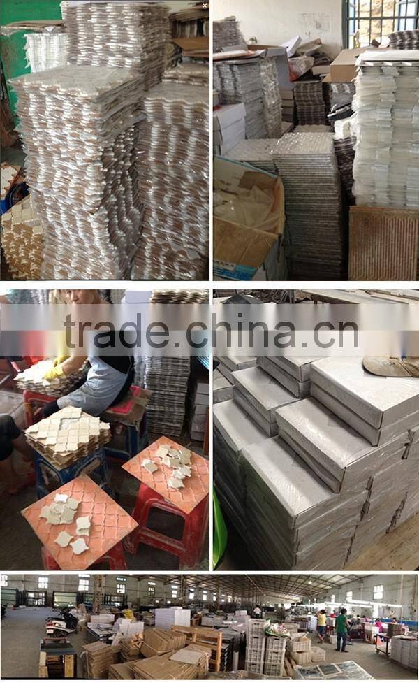 1x3 fretwork interlock marble mosaic tile