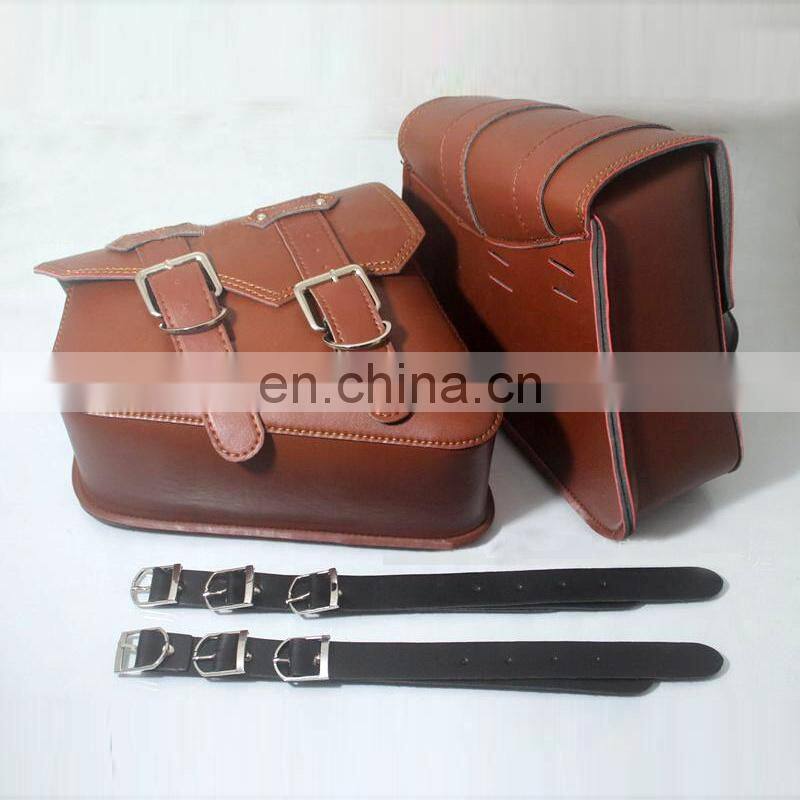 New Stylish Top Quality Motorbike Saddle Bags Waterproof PVC Studded Motorcycle Saddlebag Luggage Set Touring