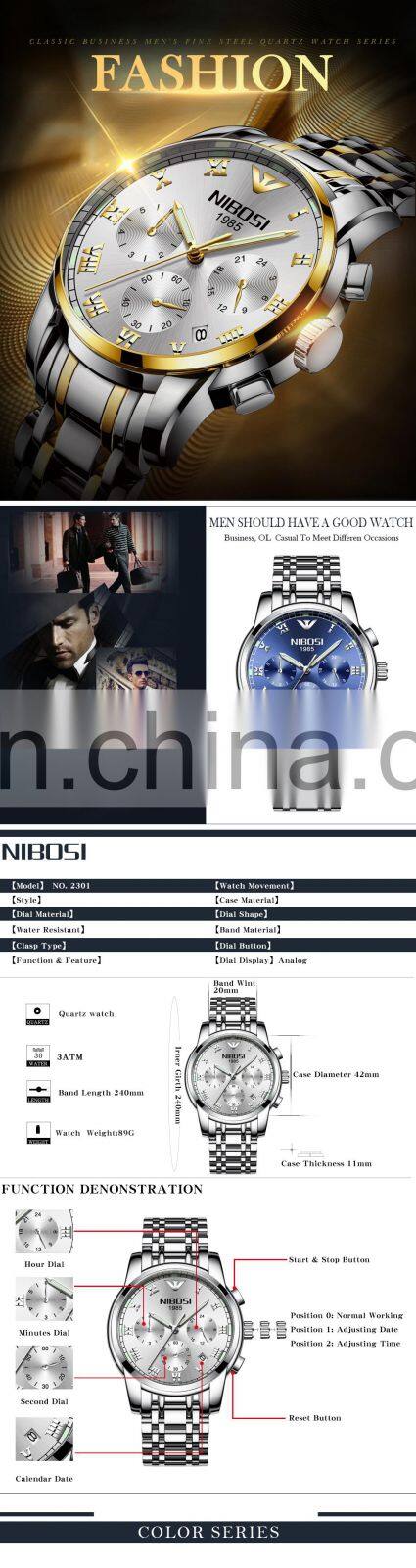 NIBOSI Wrist Watch Men 2020 Top Brand Luxury Famous Wristwatch Male Clock Quartz Watch Quartz-watch Relogio Masculino 2301