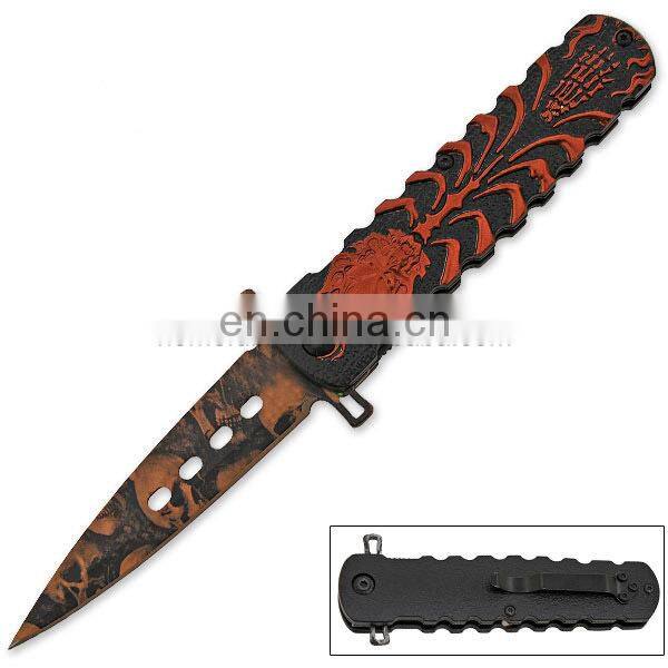 8.1 Inch aluminum handle stainless steel pocket folding outdoor survival knife