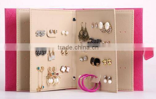 Leather jewelry display case, leather wall jewelry storage case,tall jewelry display travel carry case