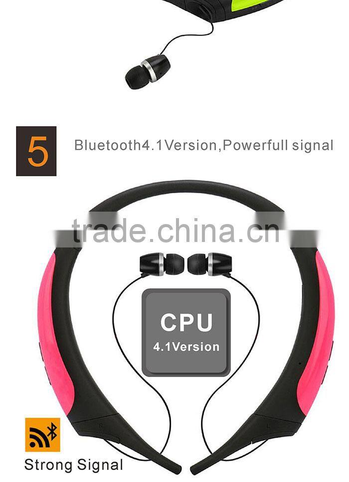 china bluetooth wireless headset headphones price with Calls vibration