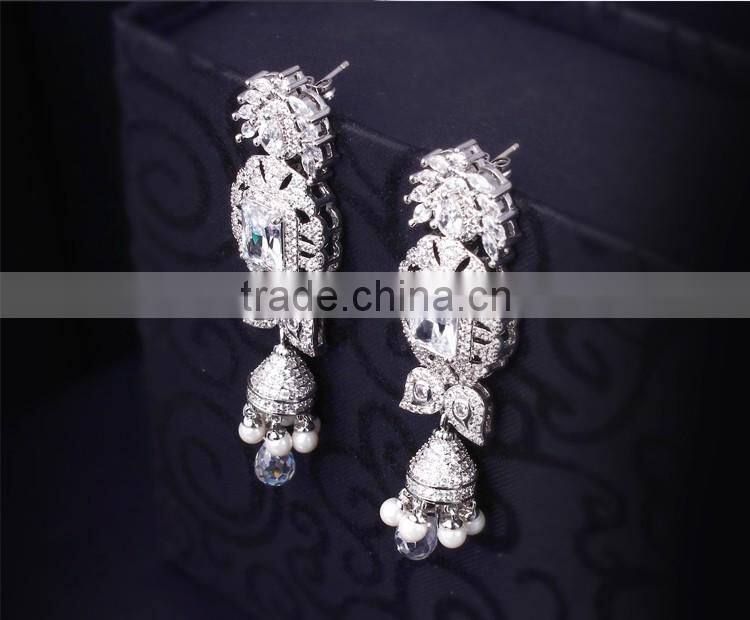 Newest Trending Item African Look Wedding Luxury Set CZ Pearl Jewelry Set