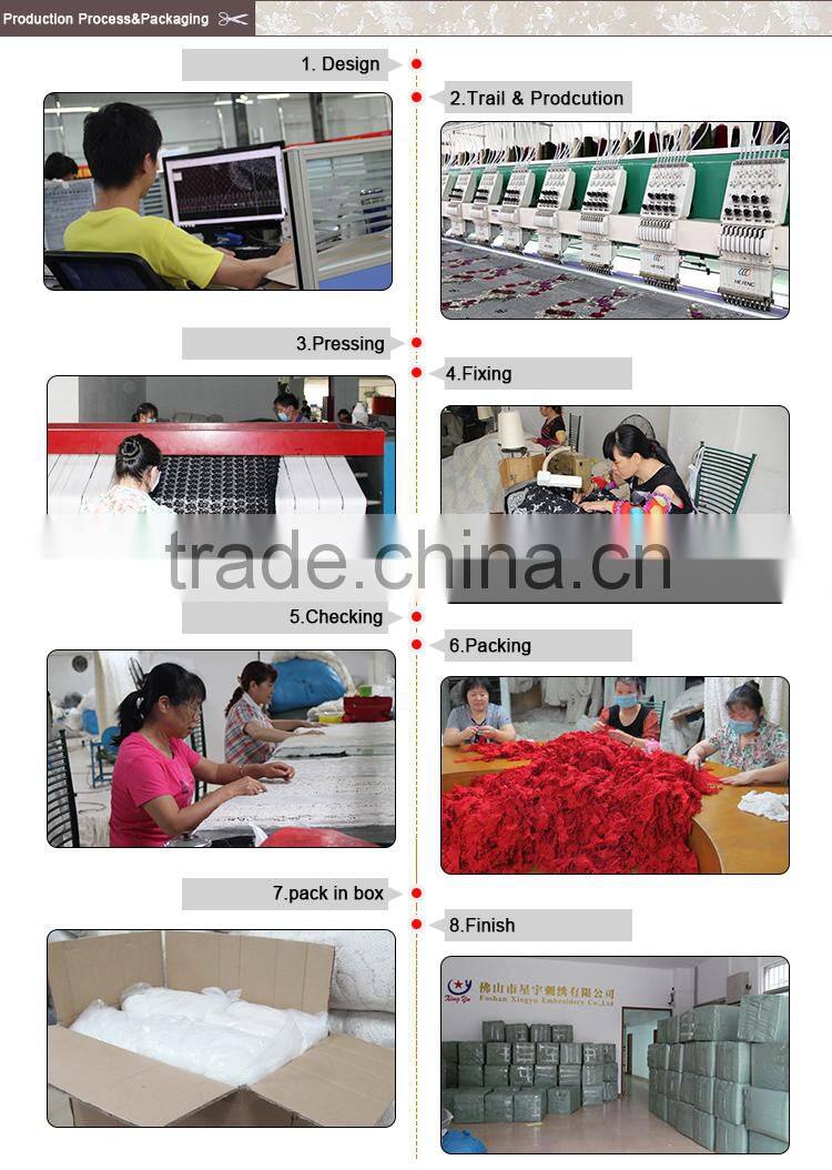 Hot sale fashion orange maple leaves shape chemical lace embroidery fabric wholesale