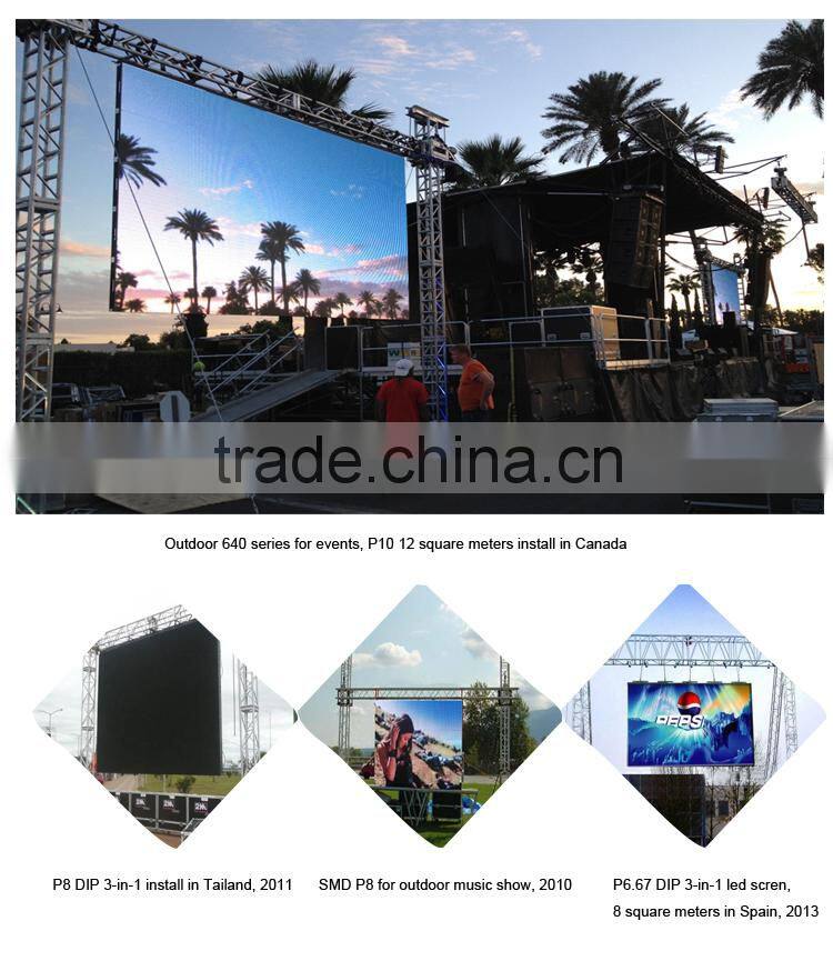 Rental use on stage no scan line led display with national star SMD led chip