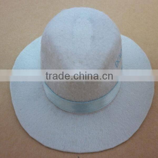 Factory custom 100% orange wool felt black western cheap felt cowboy hard hat with decoration