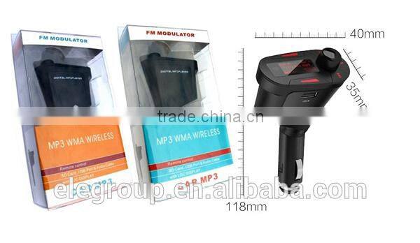 Car MP3 WMA Player/ FM transmitter; Support SD/MMC memory card(Max 8GB) and USB flash driver