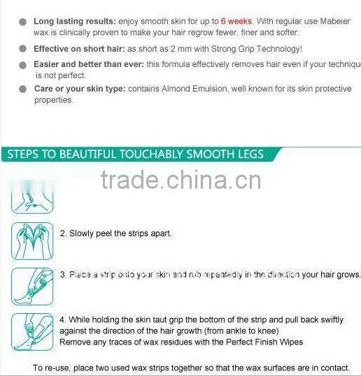New 3 flavors 20pcs+2wipes New Shifei depilatory waxing strips,20strips+2wipes