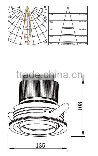 50W COB led downlight for clothing shop